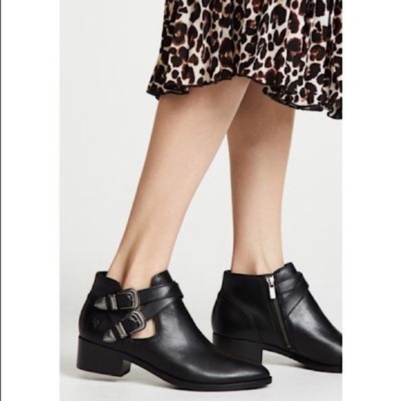 Frye Ray Cognac Leather Belt Western Ankle Bootie - Picture 5 of 15